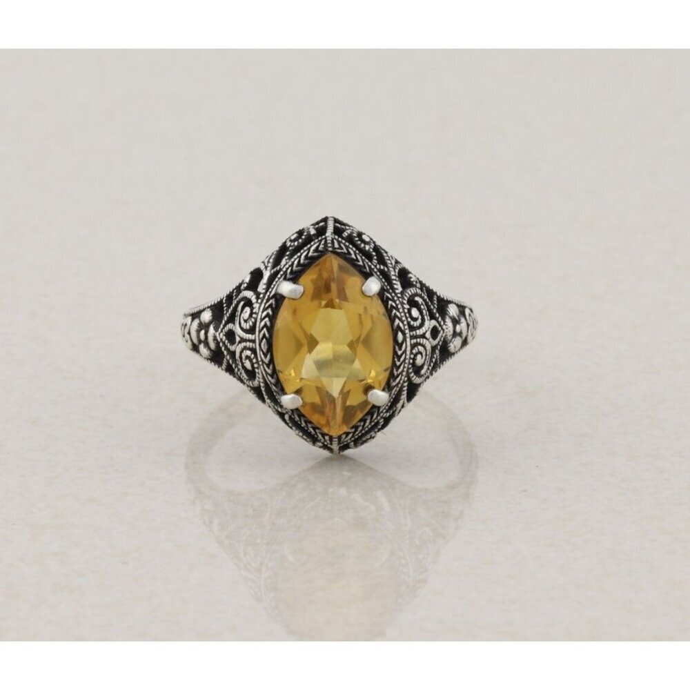 Sterling Silver Natural Citrine Ring Size 9